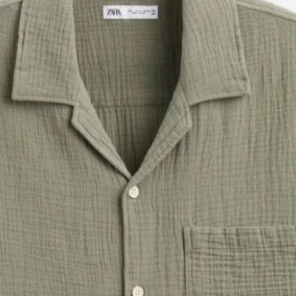 ZARA SEMI-SHEER TEXTURED SHIRT SIZE M  6103/300/505 - Picture 2 of 3